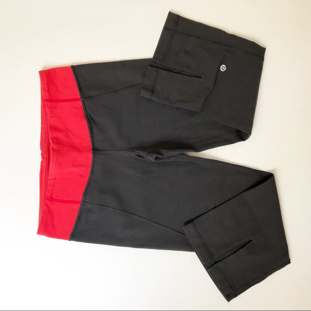 Lululemon Coral & Charcoal Grey Cropped Leggings